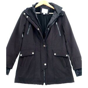 Nautica Womens Hooded Black Coat Size S Winter